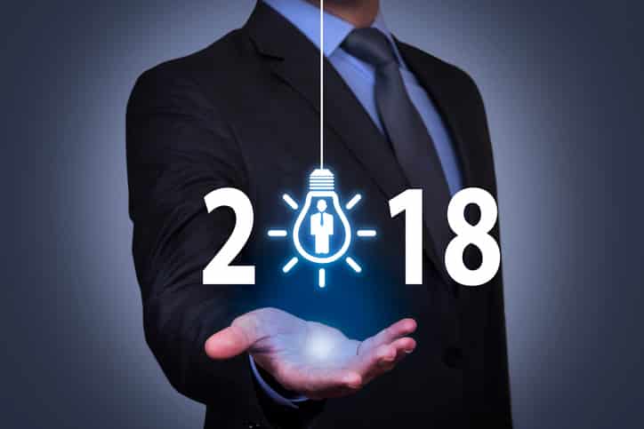 Hand holding an illuminated 2018, HR Trends, PEO, CBR